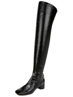 Franco Sarto L-Novara over-the-knee boots Black Faux Snake Skin...Size 7.5